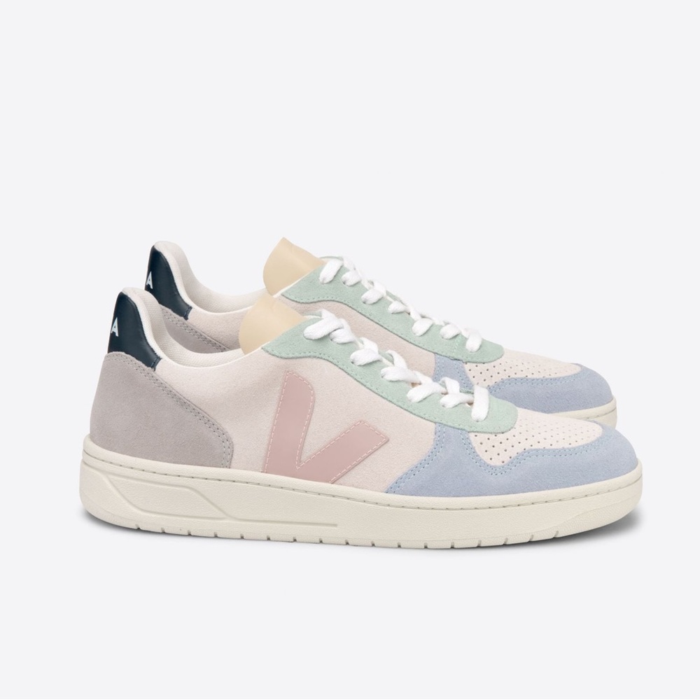 VEJA - V-10 Suede Multico Natural Babe, Size 6|37 (runs big)
